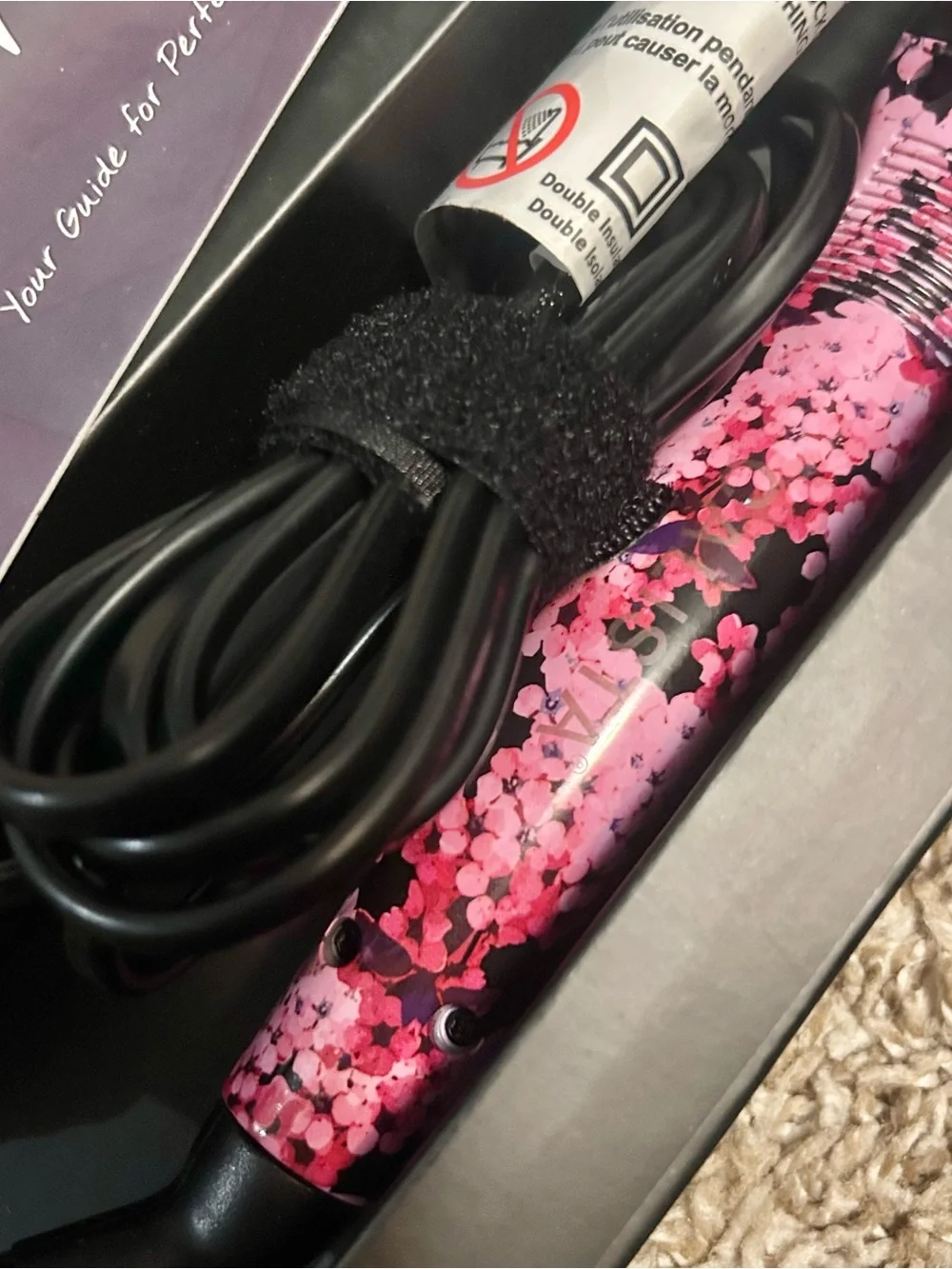 Calista TRIANGLE Heated Detailer Brush Pro - Pink floral